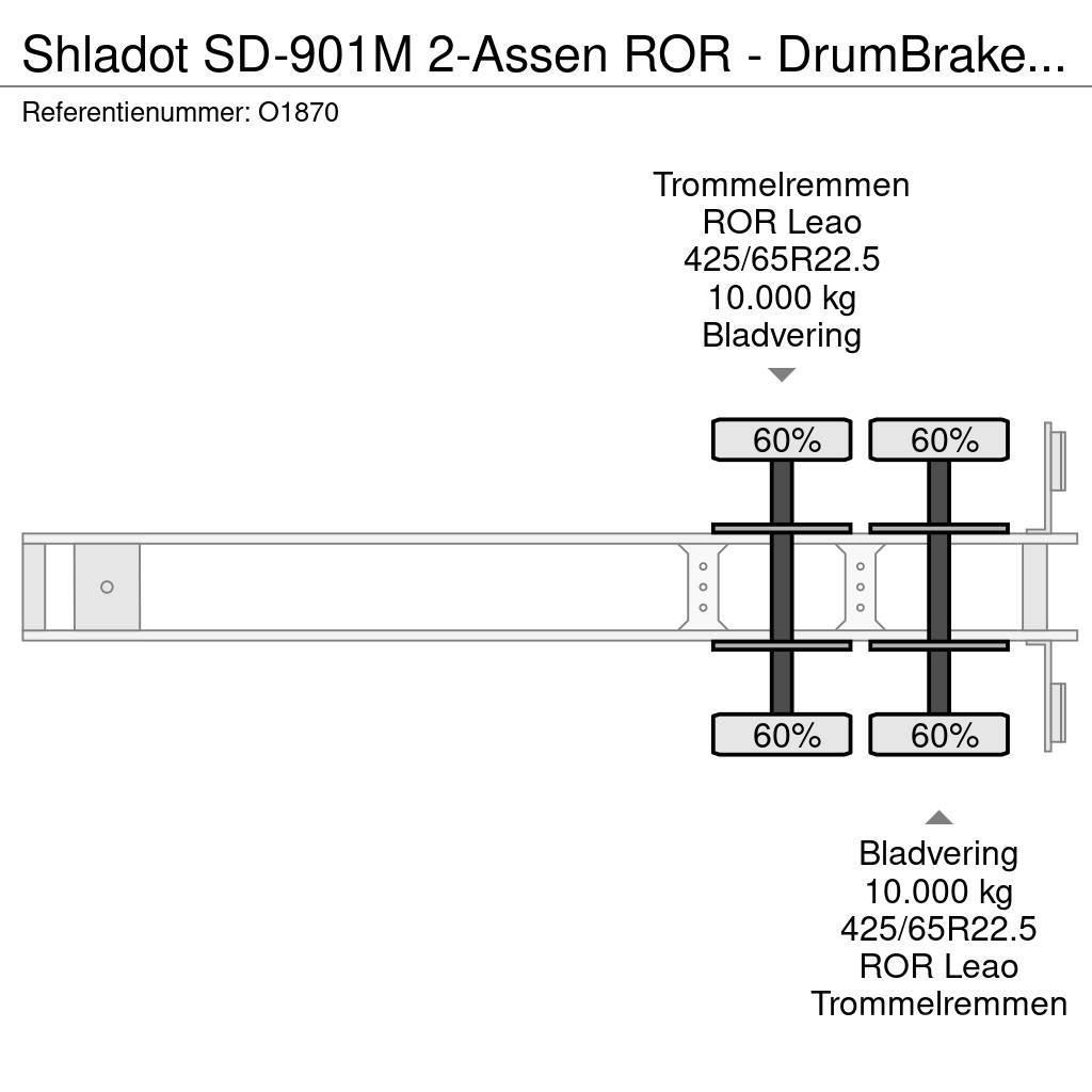  SHLADOT SD-901M 2-Assen ROR - DrumBrakes - SteelSu Semi Reboques Porta Contentores