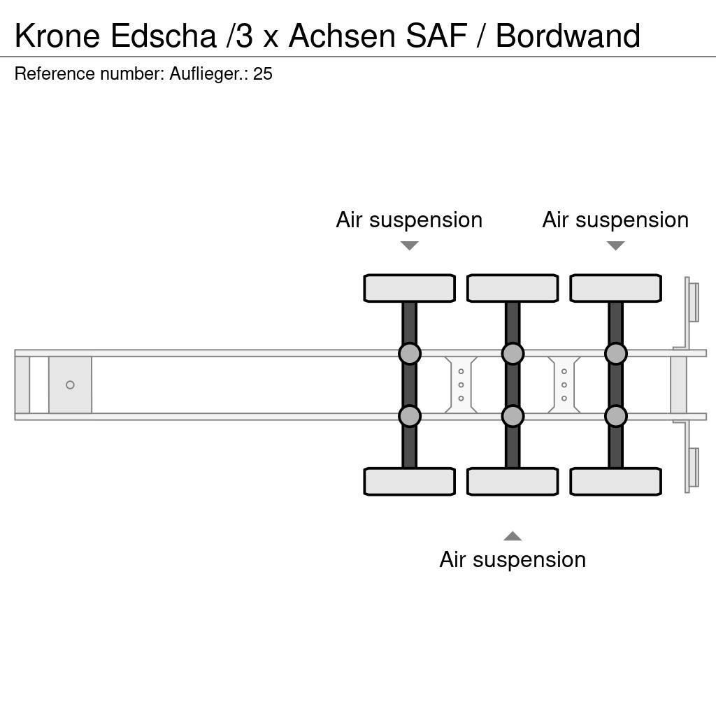Krone Edscha /3 x Achsen SAF / Bordwand Semi Reboques Cortinas Laterais