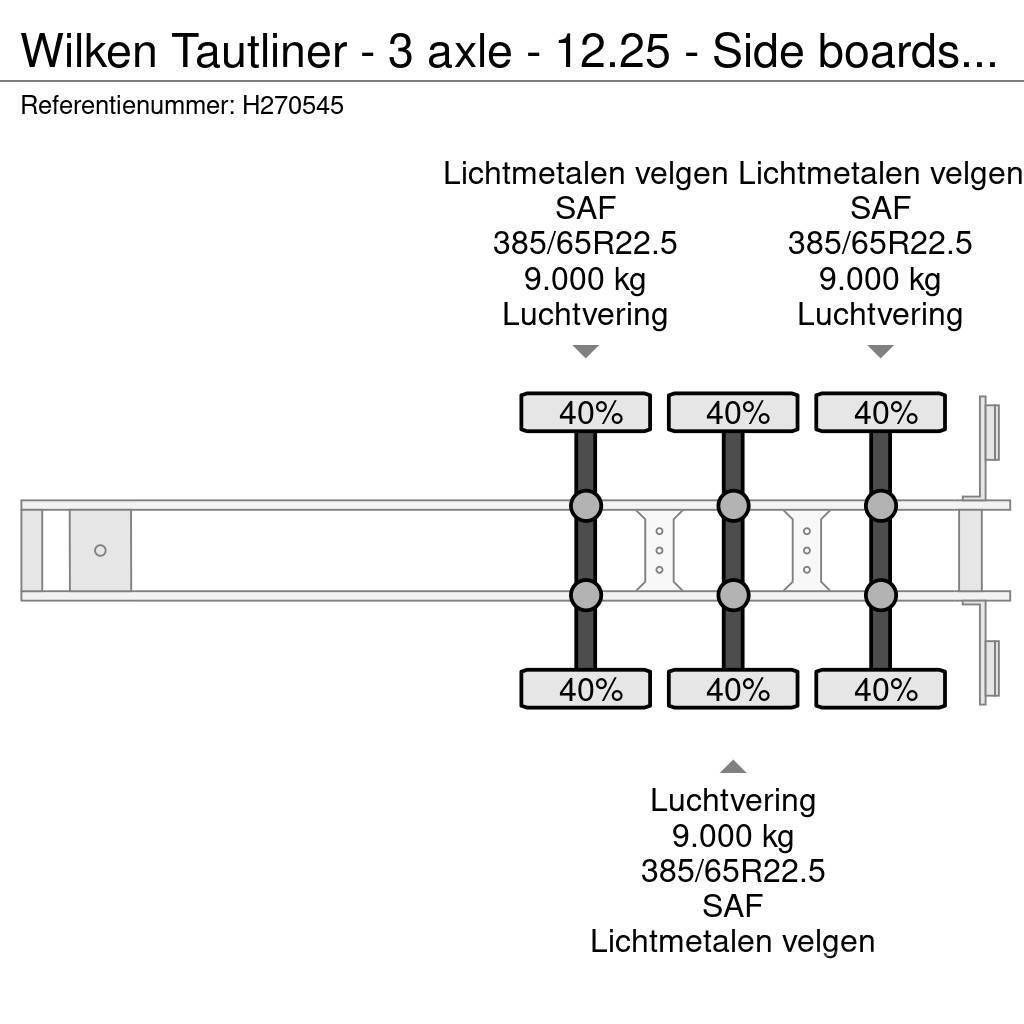  Wilken Tautliner - 3 axle - 12.25 - Side boards - Semi Reboques Cortinas Laterais