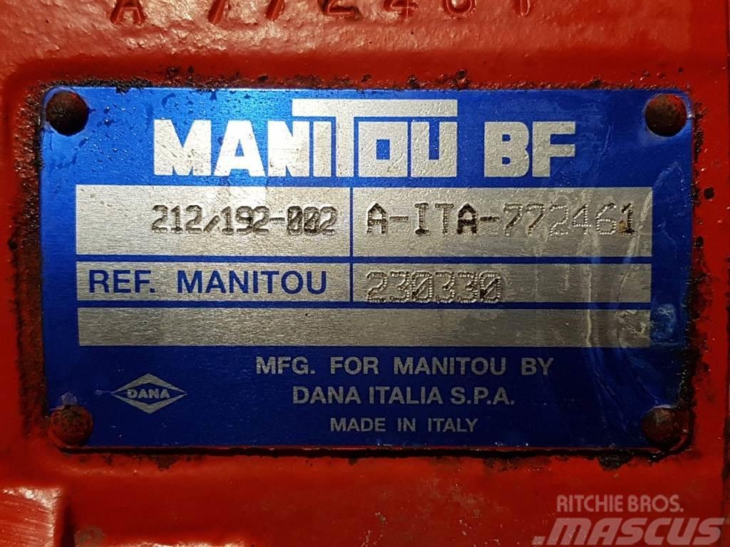 Manitou MT1233ST-230330-Spicer Dana 212/192-002-Axle/Achse Eixos