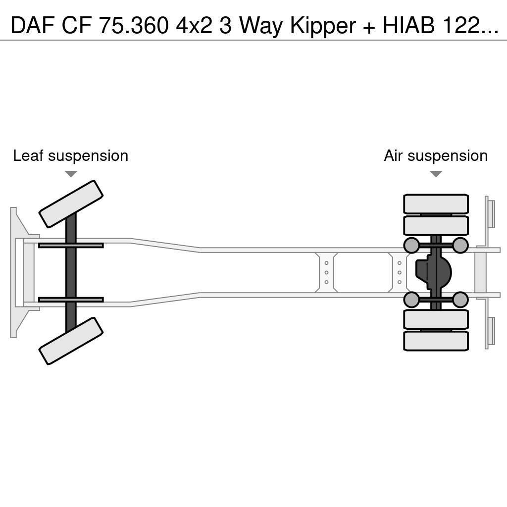 DAF CF 75.360 4x2 3 Way Kipper + HIAB 122 E-3 Hiduo Camiões basculantes