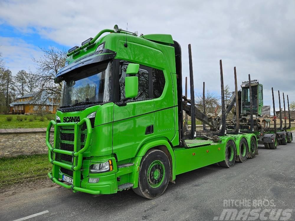 Scania R 500+haagis+loglift 96ST Camiões de transporte de troncos