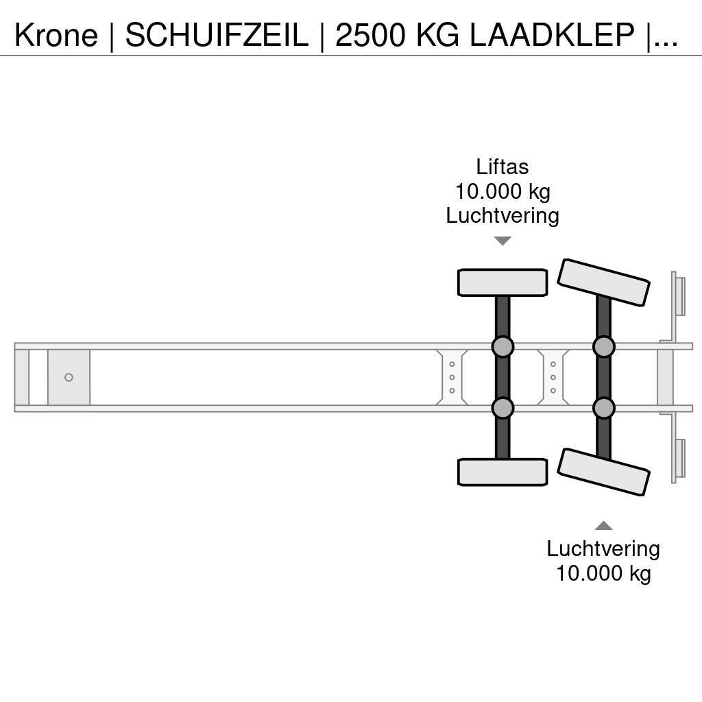 Krone | SCHUIFZEIL | 2500 KG LAADKLEP | STUUR-AS | LIFT- Semi Reboques Cortinas Laterais