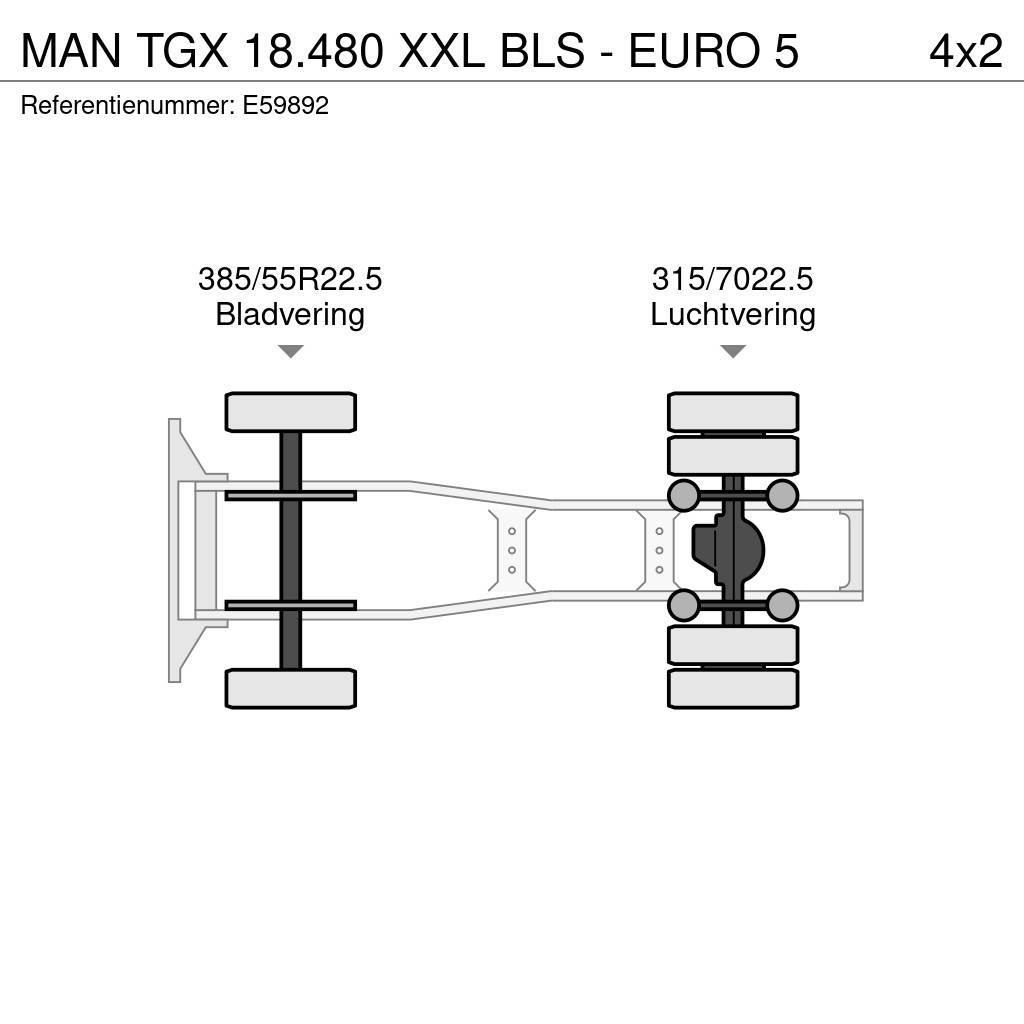 MAN TGX 18.480 XXL BLS - EURO 5 Tractores (camiões)