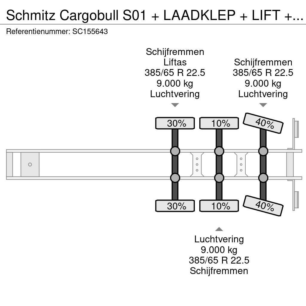 Schmitz Cargobull S01 + LAADKLEP + LIFT + STUURAS Semi Reboques Cortinas Laterais