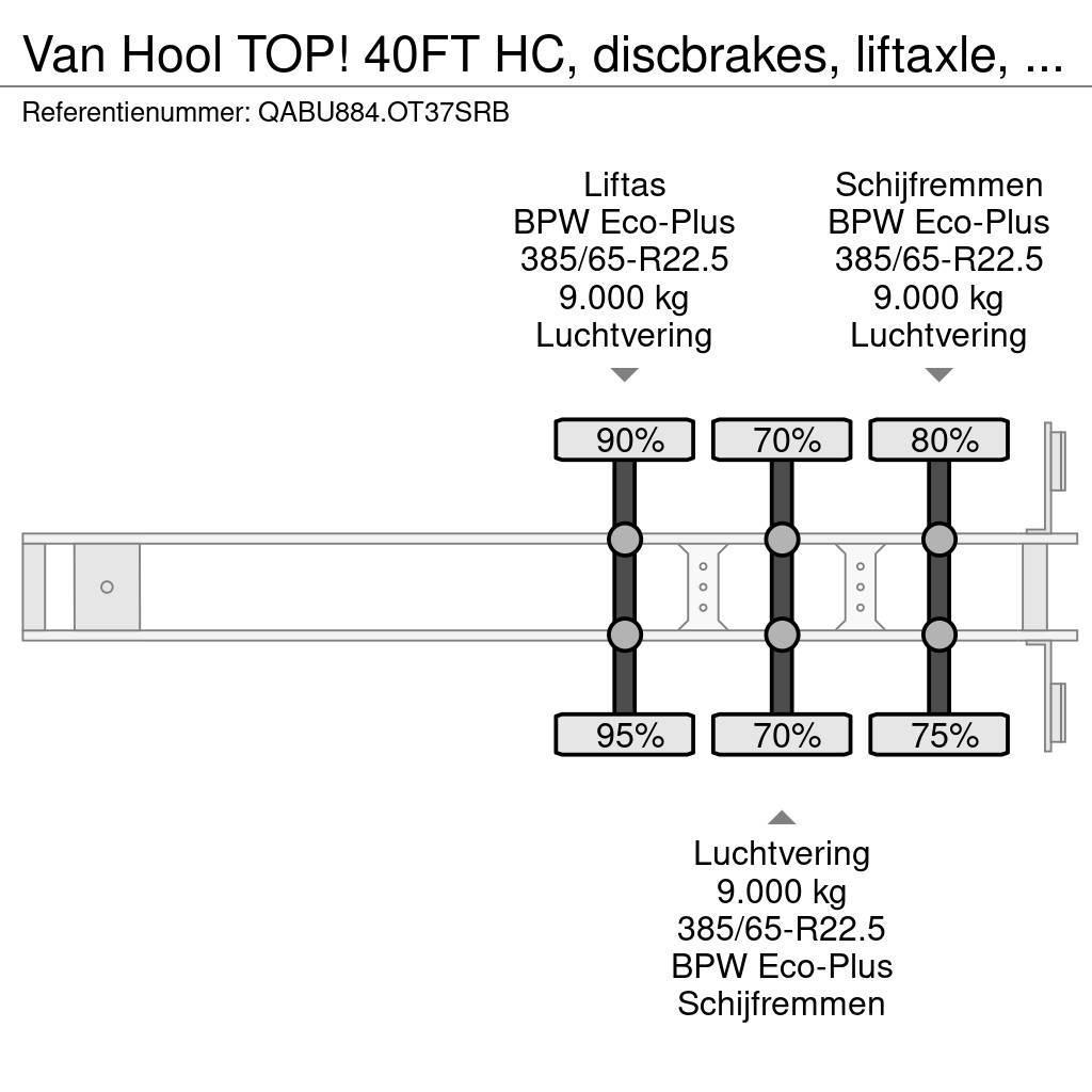 Van Hool TOP! 40FT HC, discbrakes, liftaxle, empty-weight: Semi Reboques Porta Contentores