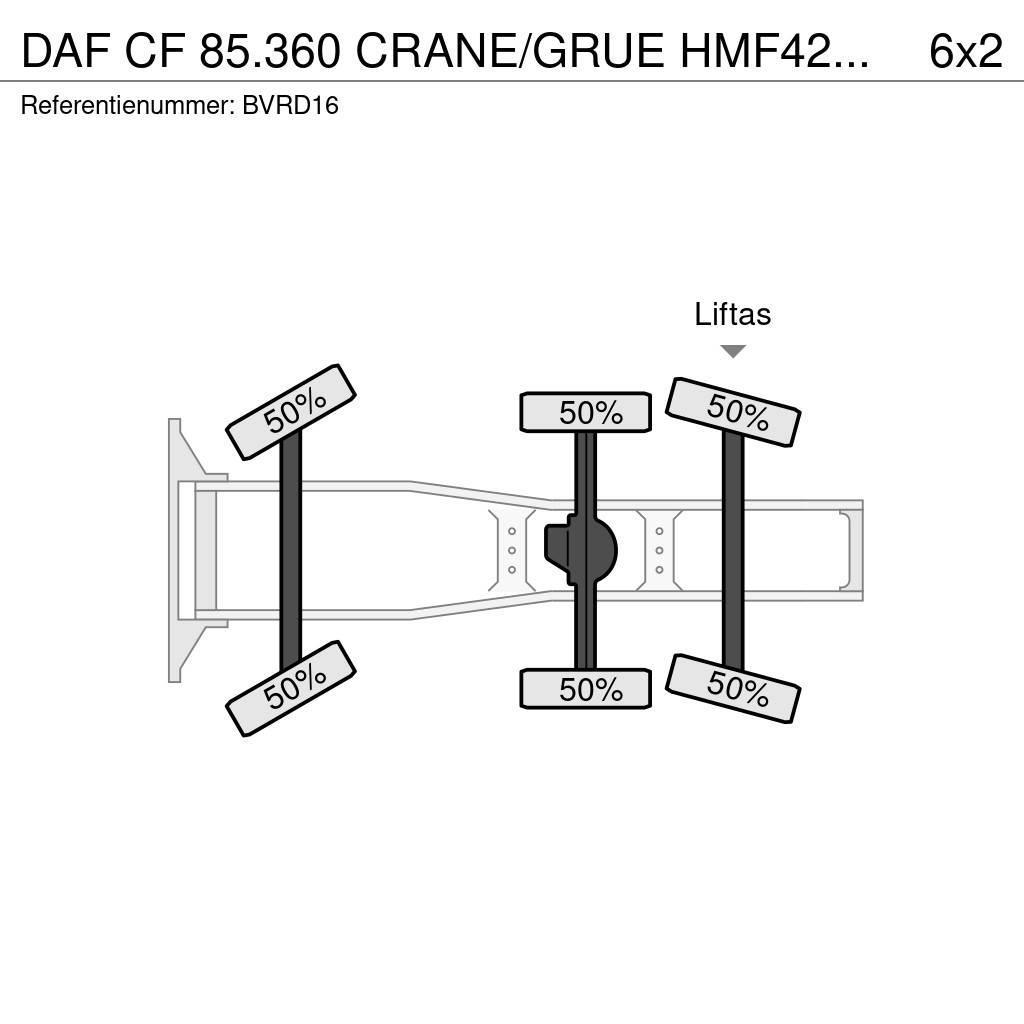 DAF CF 85.360 CRANE/GRUE HMF42TM!! RADIO REMOTE!!EURO5 Tractores (camiões)