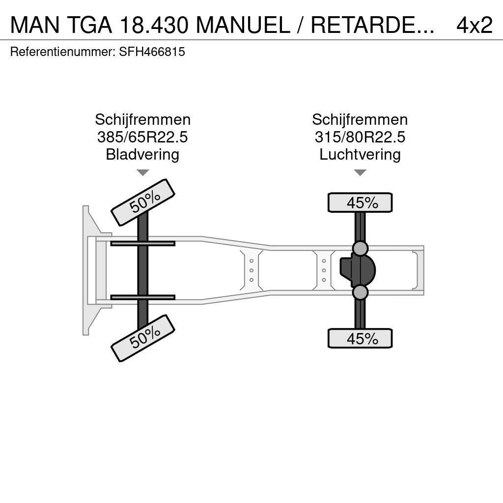 MAN TGA 18.430 MANUEL / RETARDER / AIRCO Tractores (camiões)