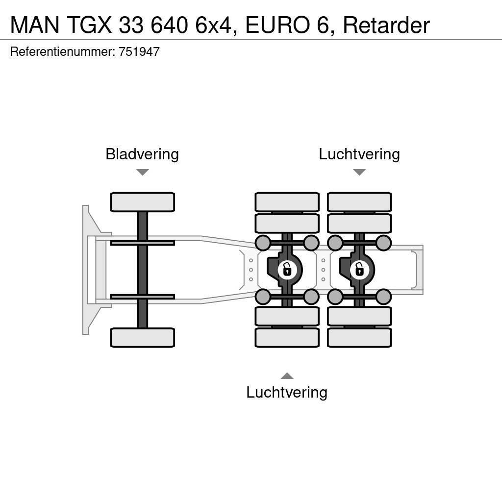 MAN TGX 33 640 6x4, EURO 6, Retarder Tractores (camiões)