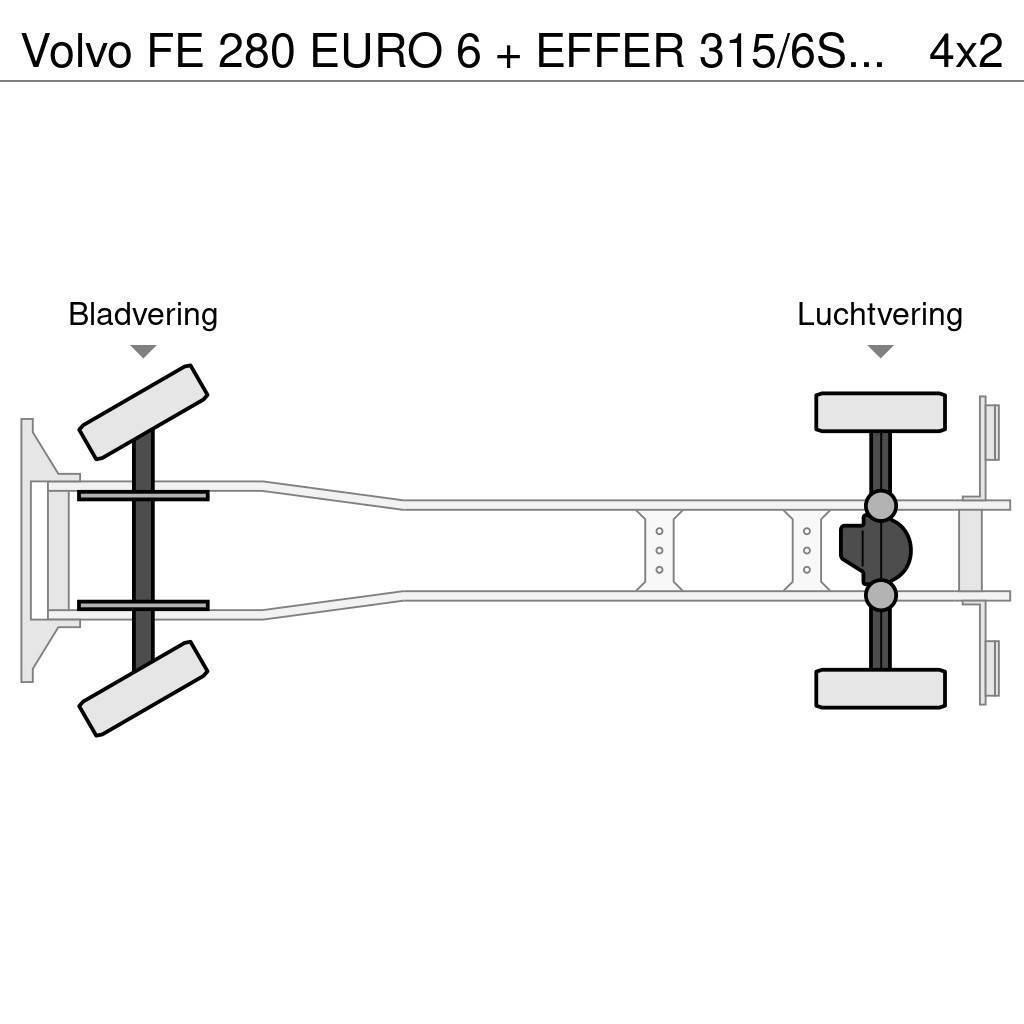 Volvo FE 280 EURO 6 + EFFER 315/6S + JIB 4S / LIER / WIN Gruas Todo terreno