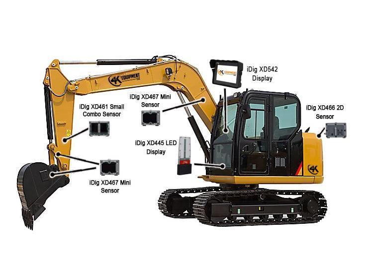  iDig Used XD610 Touch 2D Excavator System w/ 7" Di Outros componentes