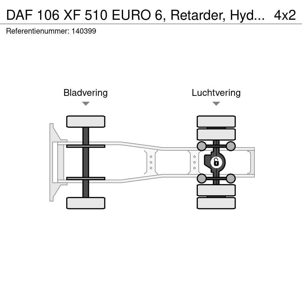 DAF 106 XF 510 EURO 6, Retarder, Hydraulic Tractores (camiões)