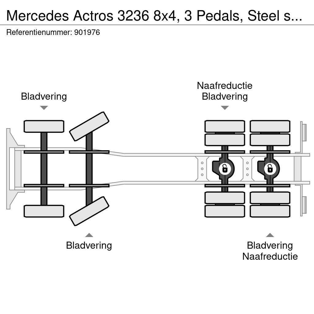 Mercedes-Benz Actros 3236 8x4, 3 Pedals, Steel suspension, Telli Camiões basculantes