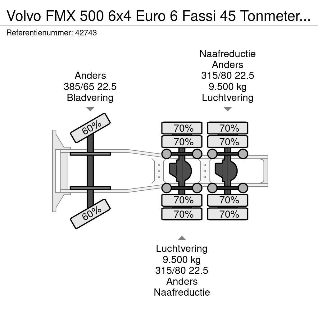 Volvo FMX 500 6x4 Euro 6 Fassi 45 Tonmeter laadkraan Tractores (camiões)