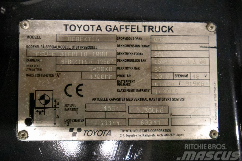Toyota 8FBEKT16, välutrustad motviktstruck m nytt batteri Empilhadores eléctricos