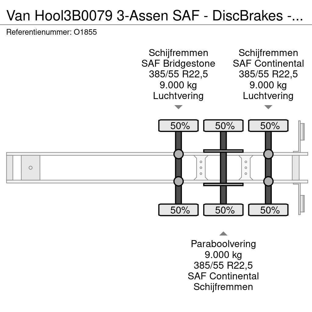 Van Hool 3B0079 3-Assen SAF - DiscBrakes - ADR - Backslider Semi Reboques Porta Contentores