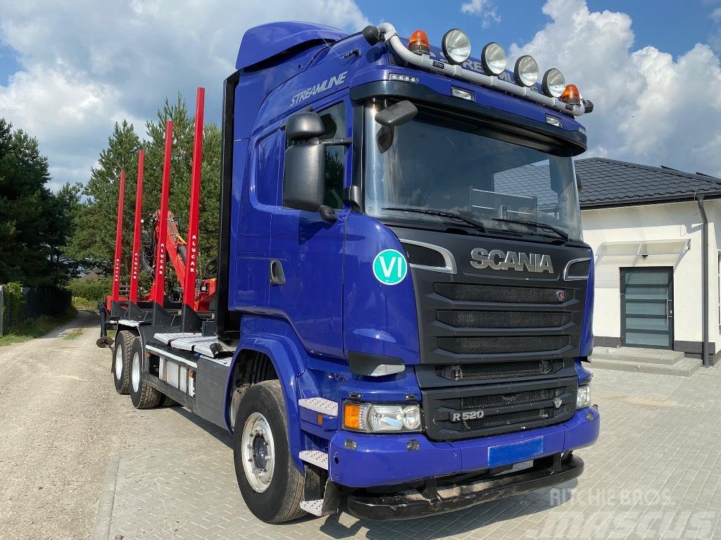 Scania R 520 kran LOGLIFTsT Camiões de transporte de troncos