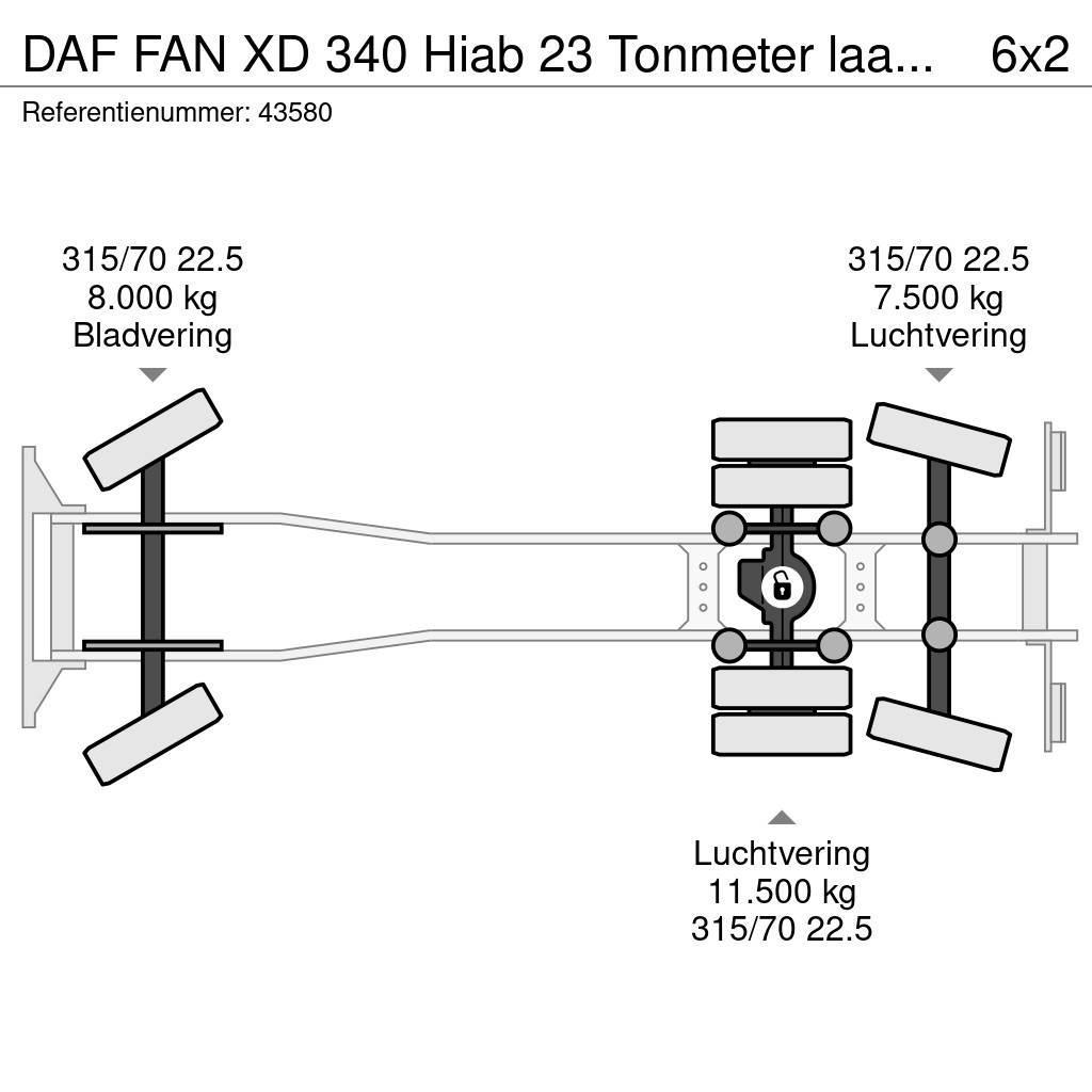 DAF FAN XD 340 Hiab 23 Tonmeter laadkraan + Welvaarts Camiões de lixo