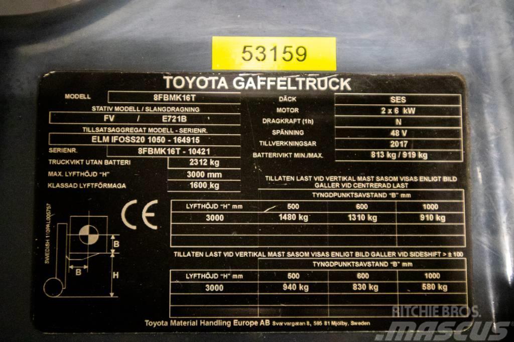 Toyota 8FBMK16T, PRISSÄNKT, motviktstruck m låga timmar Empilhadores eléctricos
