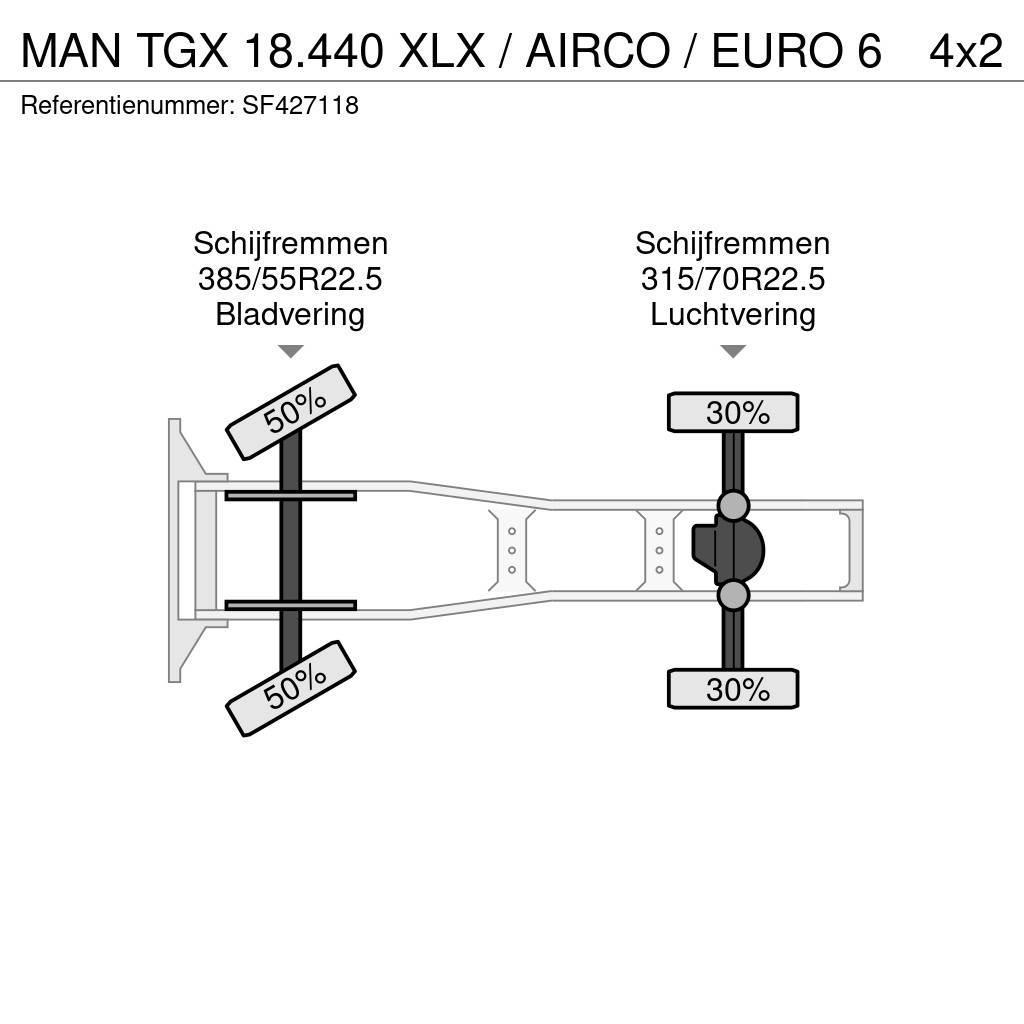 MAN TGX 18.440 XLX / AIRCO / EURO 6 Tractores (camiões)
