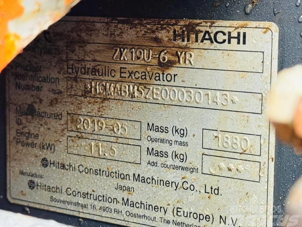 Hitachi ZX 19 U-6 Mini Escavadoras <7t