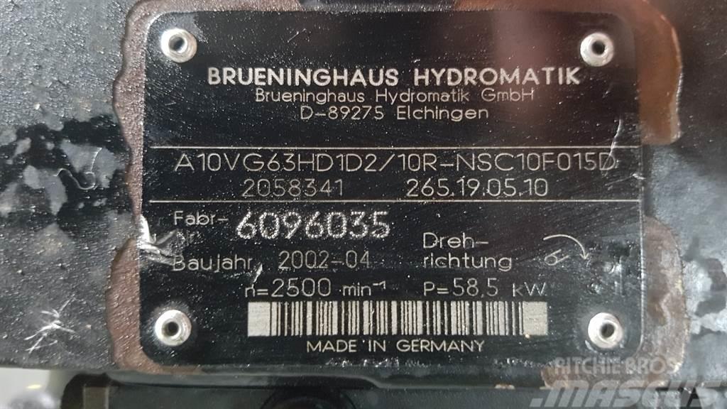 Brueninghaus Hydromatik A10VG63HD1D2/10R - Drive pump/Fahrpumpe/Rijpomp Hidráulica