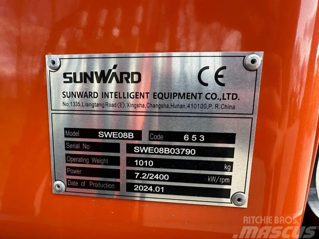 Sunward SWE08 minigraver 1ton NIEUW incl. 3 bakken Mini Escavadoras <7t