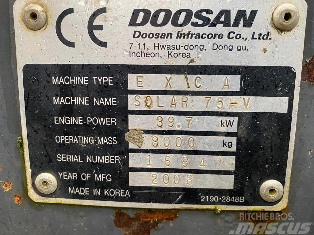Doosan Solar 75V Minibagger / 8to Long Reach Bagger Escavadoras Midi 7t - 12t