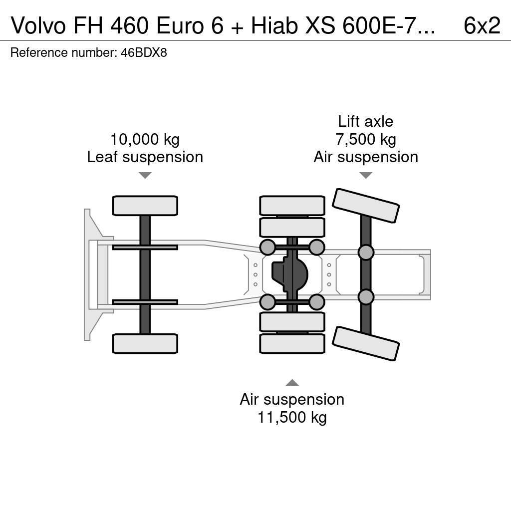 Volvo FH 460 Euro 6 + Hiab XS 600E-7 Hipro + Jib 135X-4 Tractores (camiões)