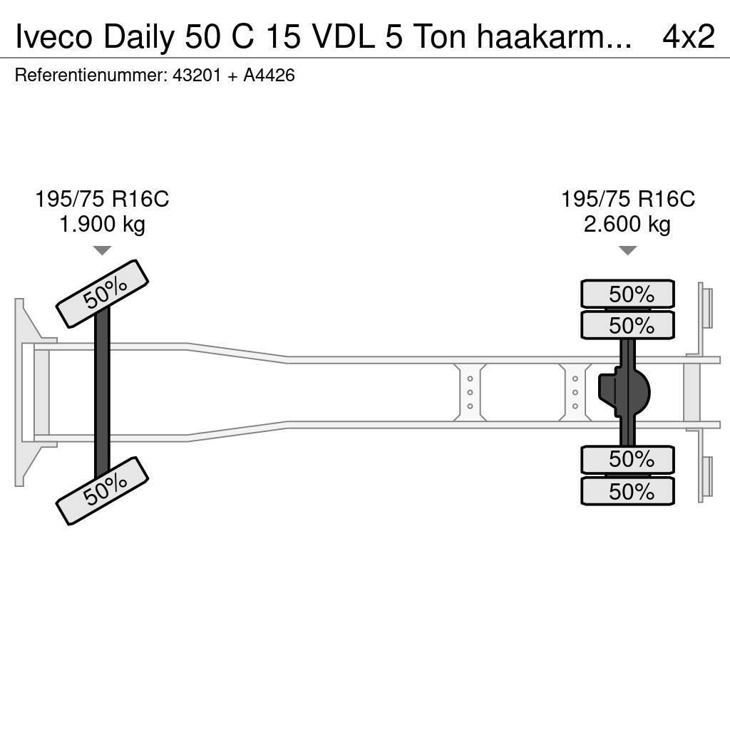 Iveco Daily 50 C 15 VDL 5 Ton haakarmsysteem + laadbak Camiões Ampliroll