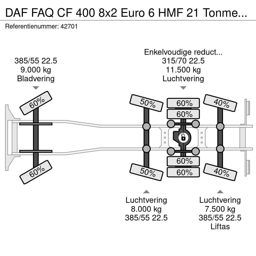 DAF FAQ CF 400 8x2 Euro 6 HMF 21 Tonmeter laadkraan Camiões Ampliroll