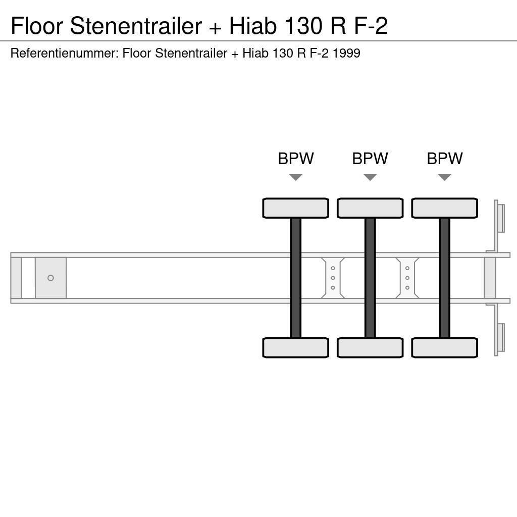 Floor Stenentrailer + Hiab 130 R F-2 Semi Reboques estrado/caixa aberta
