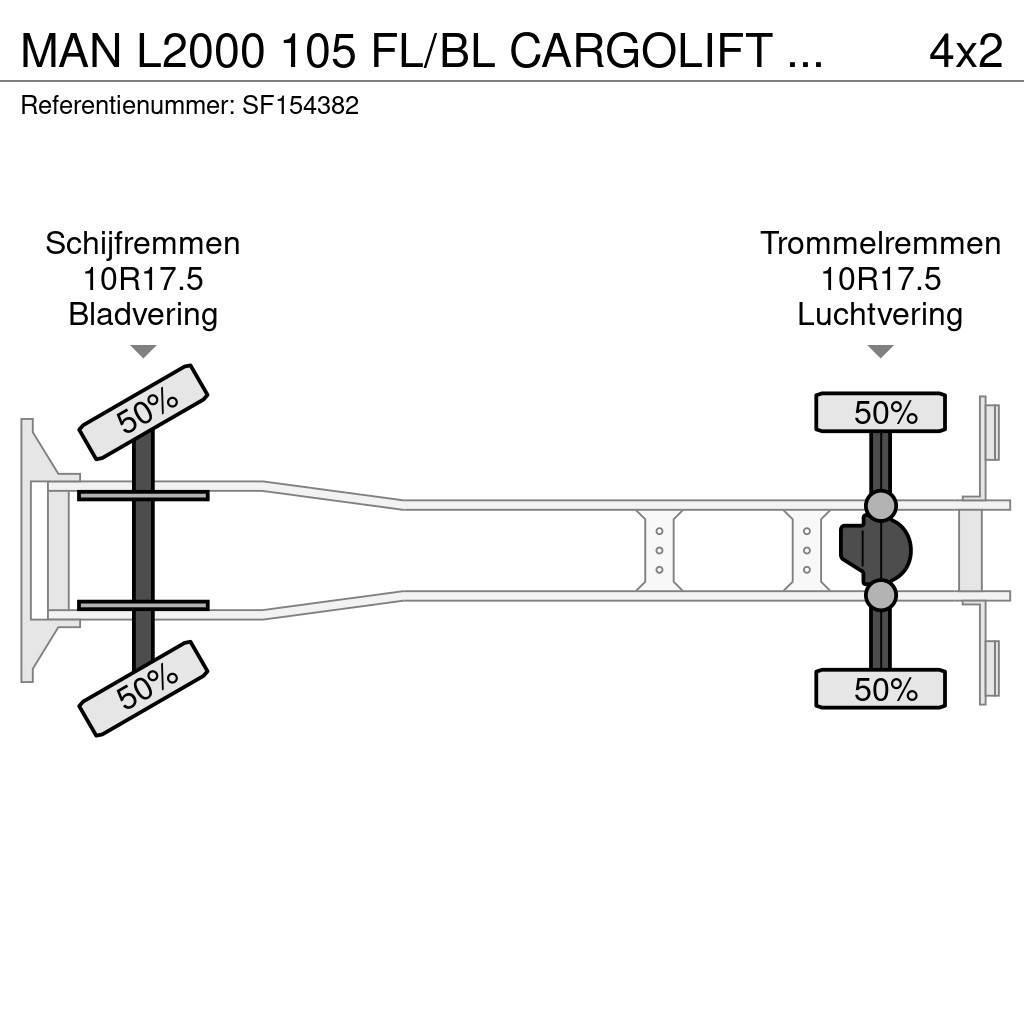 MAN L2000 105 FL/BL CARGOLIFT BAR 1500kg Camiões de caixa fechada