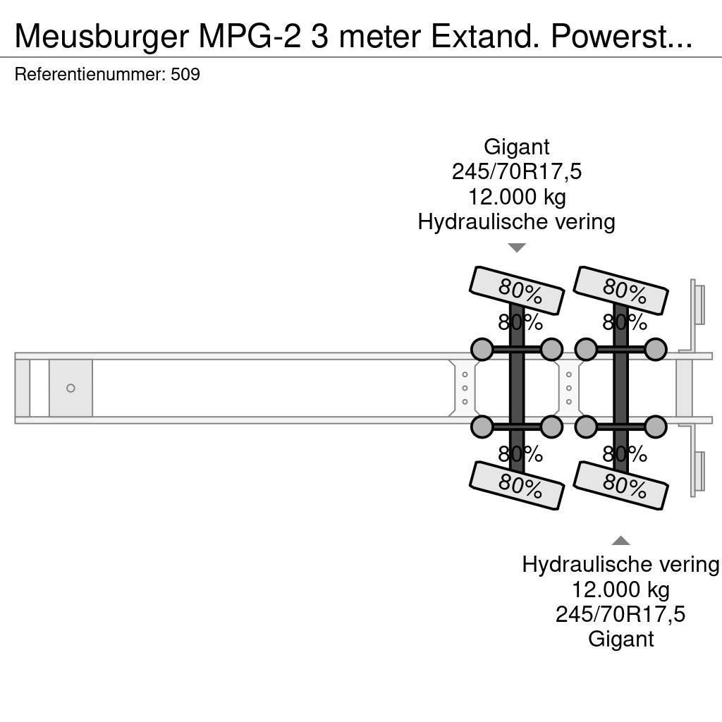 Meusburger MPG-2 3 meter Extand. Powersteering 12 Tons Axles! Semi Reboques Cortinas Laterais