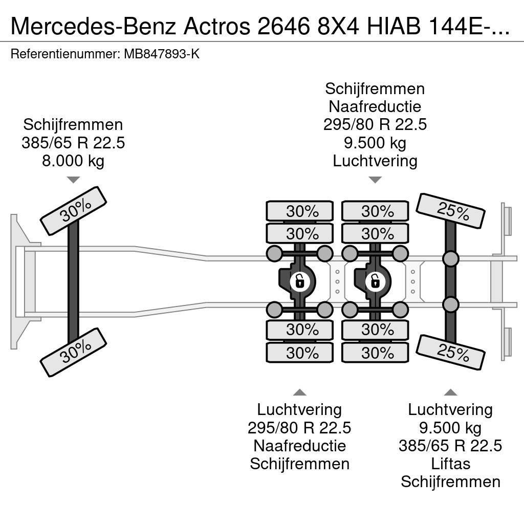 Mercedes-Benz Actros 2646 8X4 HIAB 144E-4 HiPro + REMOTE + HookL Camiões Ampliroll