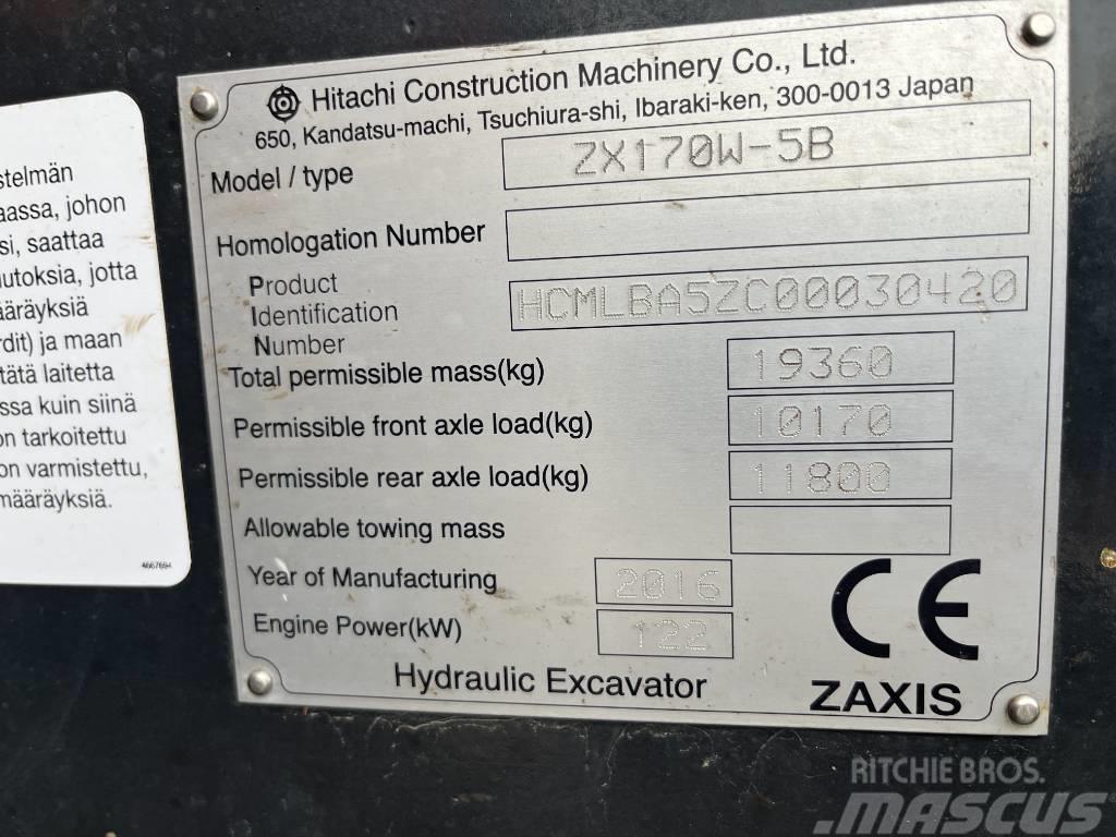 Hitachi ZX170W-5 2P Escavadoras de rodas