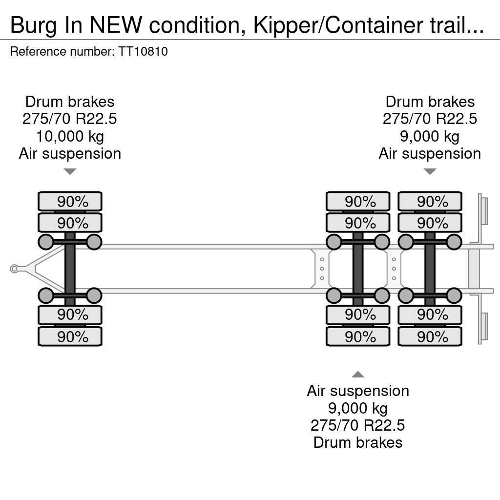 Burg In NEW condition, Kipper/Container trailer Reboques Porta Contentores