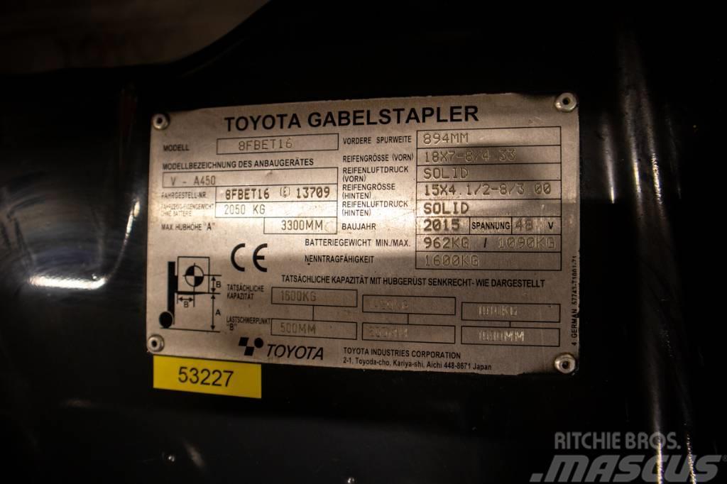 Toyota 8 FB ET 16, smidig 1,6 tons motviktstruck Empilhadores eléctricos