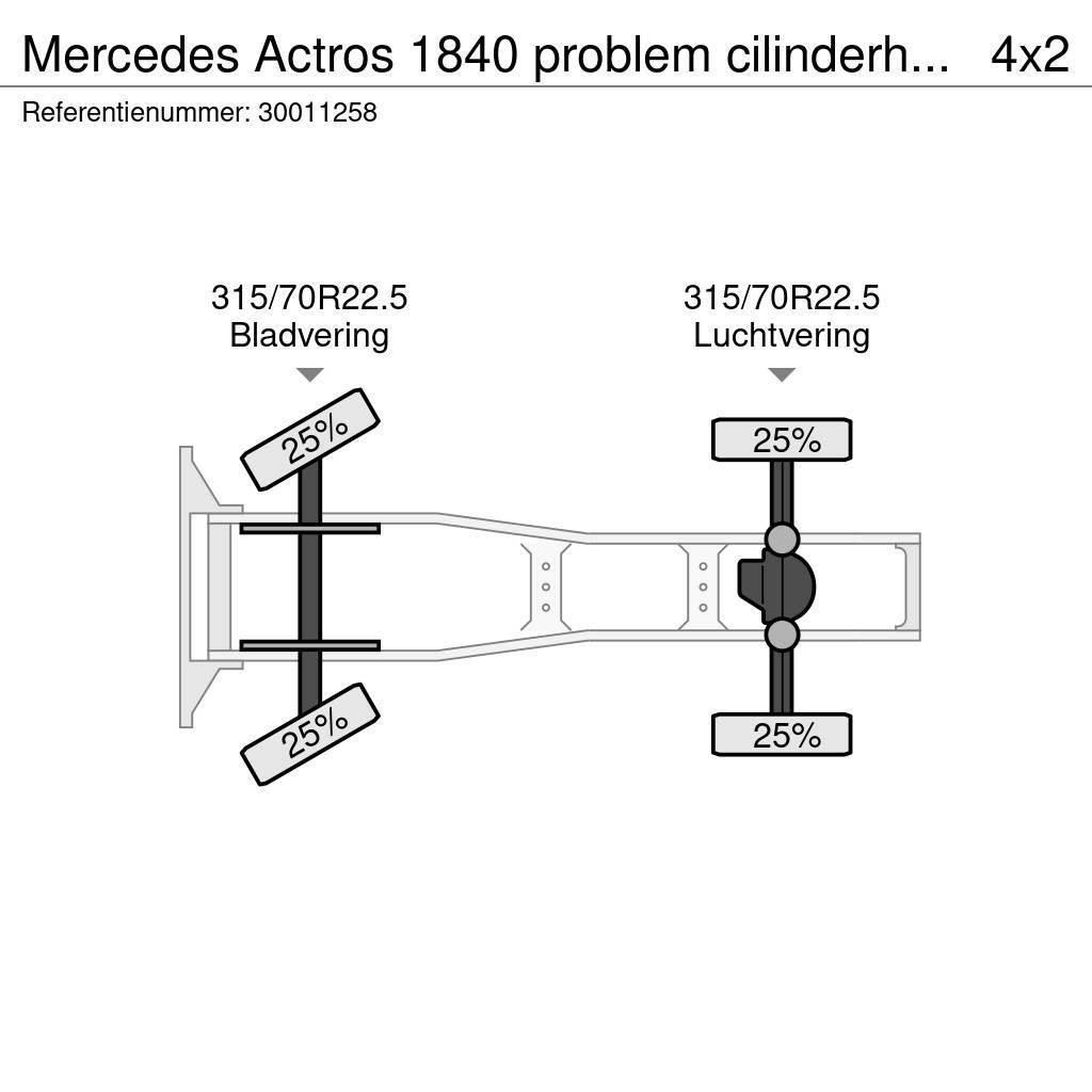 Mercedes-Benz Actros 1840 problem cilinderhead Tractores (camiões)