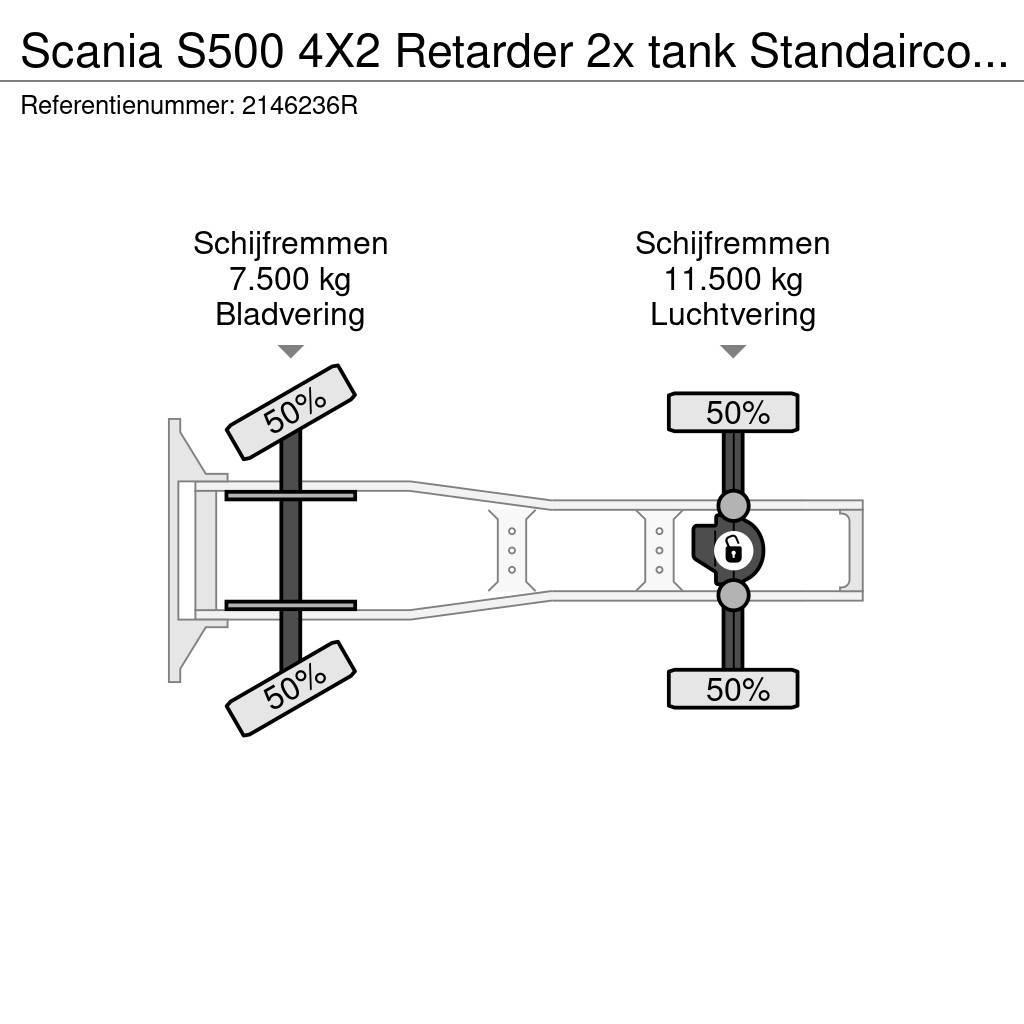 Scania S500 4X2 Retarder 2x tank Standairco LED German tr Tractores (camiões)
