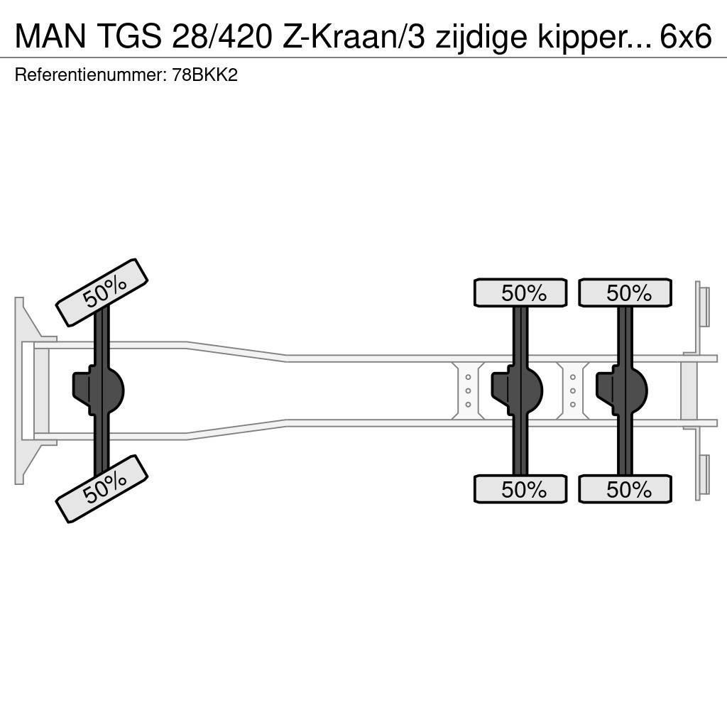 MAN TGS 28/420 Z-Kraan/3 zijdige kipper 6x6!!2018!!ZER Camiões basculantes