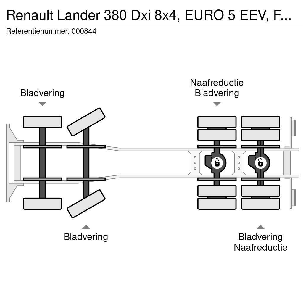 Renault Lander 380 Dxi 8x4, EURO 5 EEV, Fassi, Remote, Ste Camiões estrado/caixa aberta
