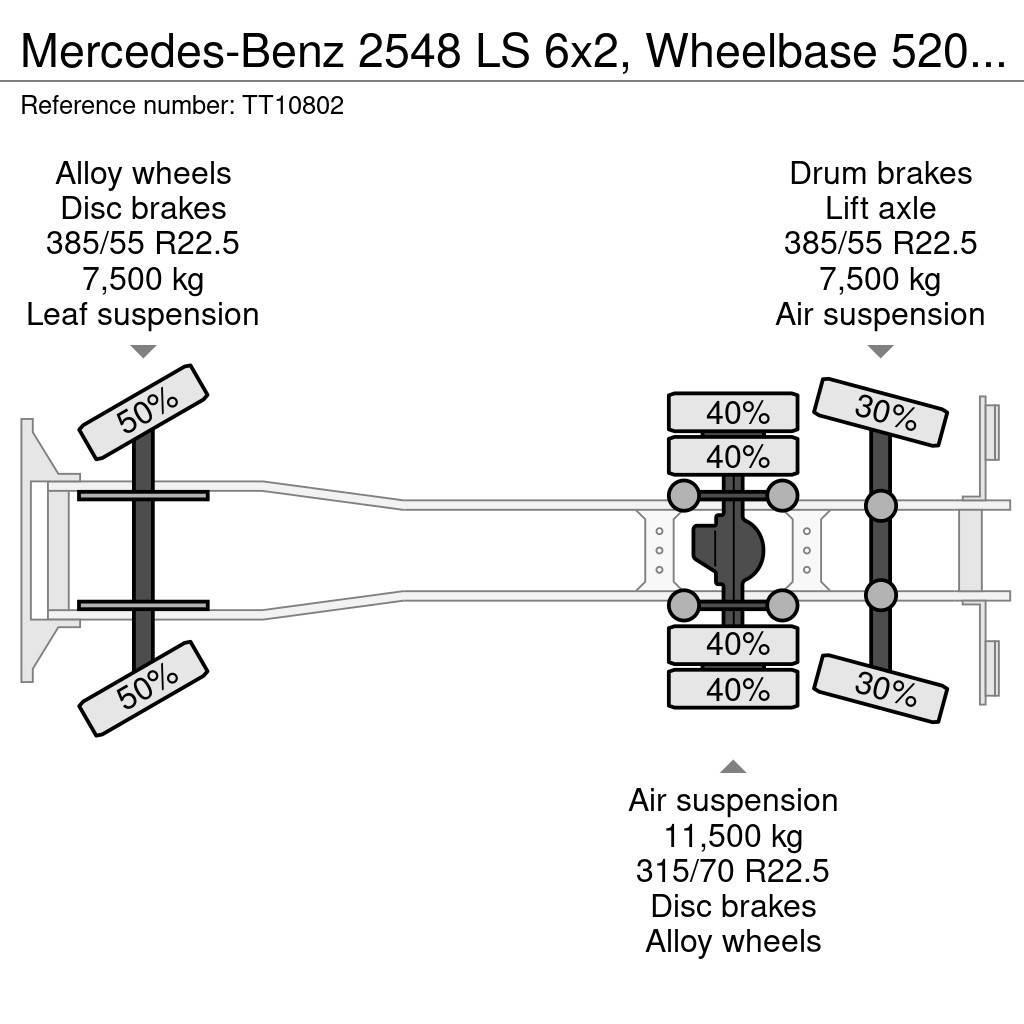 Mercedes-Benz 2548 LS 6x2, Wheelbase 520 cm Stand Airco/Klima Camiões de chassis e cabine