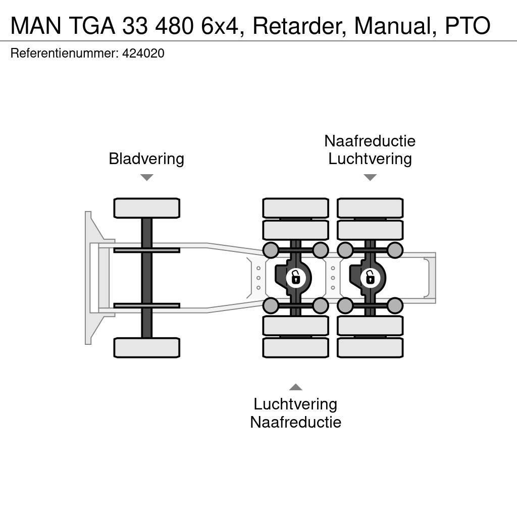 MAN TGA 33 480 6x4, Retarder, Manual, PTO Tractores (camiões)