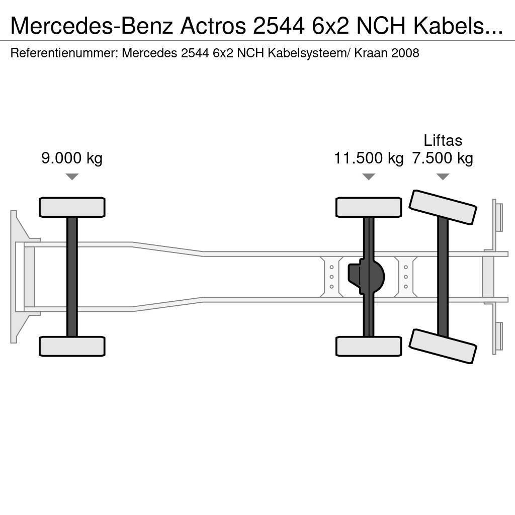 Mercedes-Benz Actros 2544 6x2 NCH Kabelsysteem/ Kraan Camiões Ampliroll