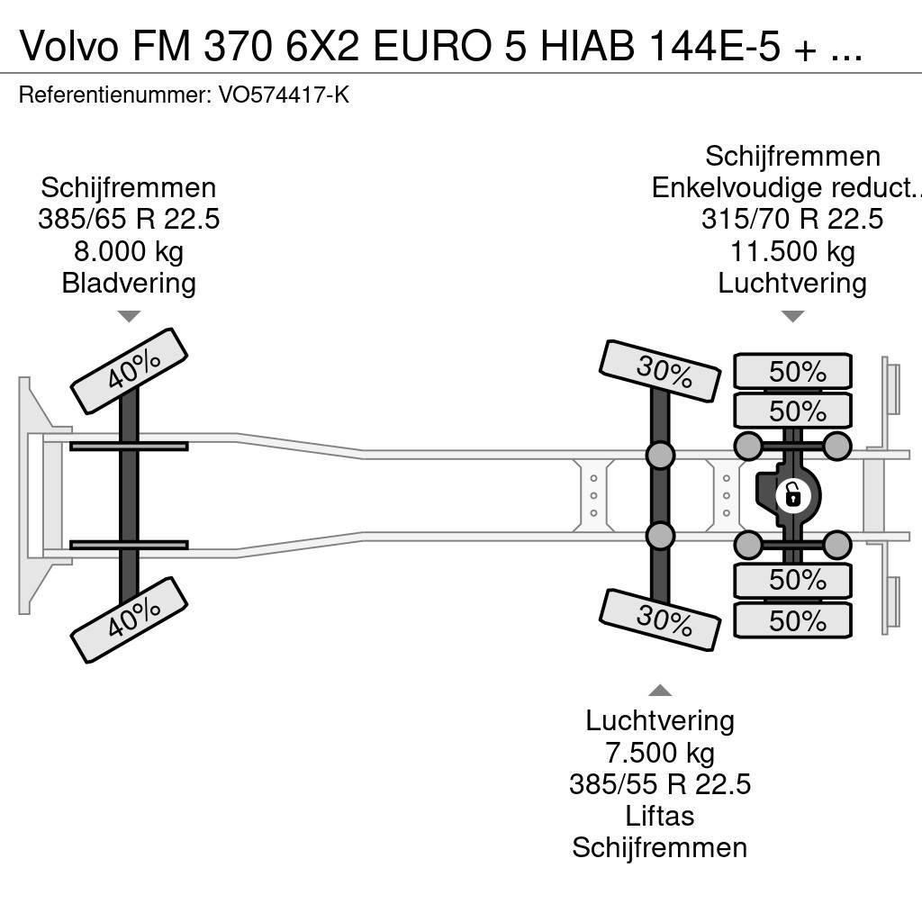 Volvo FM 370 6X2 EURO 5 HIAB 144E-5 + REMOTE Gruas Todo terreno