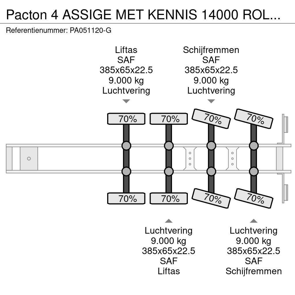 Pacton 4 ASSIGE MET KENNIS 14000 ROLLER KRAAN Semi Reboques estrado/caixa aberta