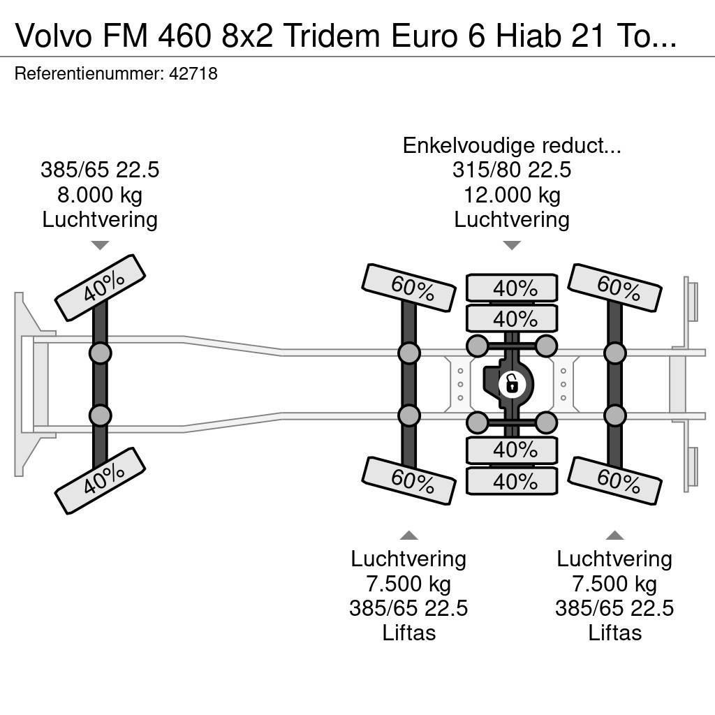 Volvo FM 460 8x2 Tridem Euro 6 Hiab 21 Tonmeter laadkraa Camiões Ampliroll