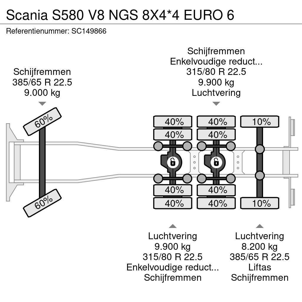 Scania S580 V8 NGS 8X4*4 EURO 6 Camiões de chassis e cabine