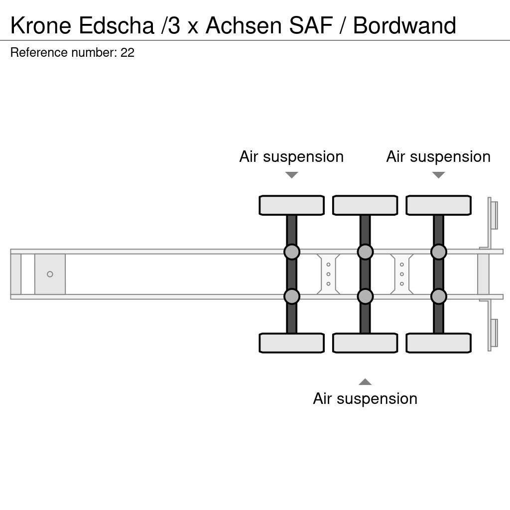 Krone Edscha /3 x Achsen SAF / Bordwand Semi Reboques Cortinas Laterais